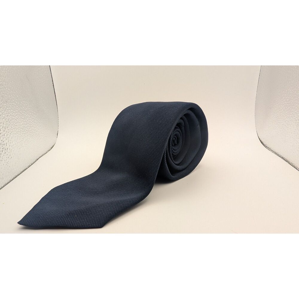 Vintage Sears Men’s Store Navy Blue Necktie 3” Wide Classic Textured Polyester